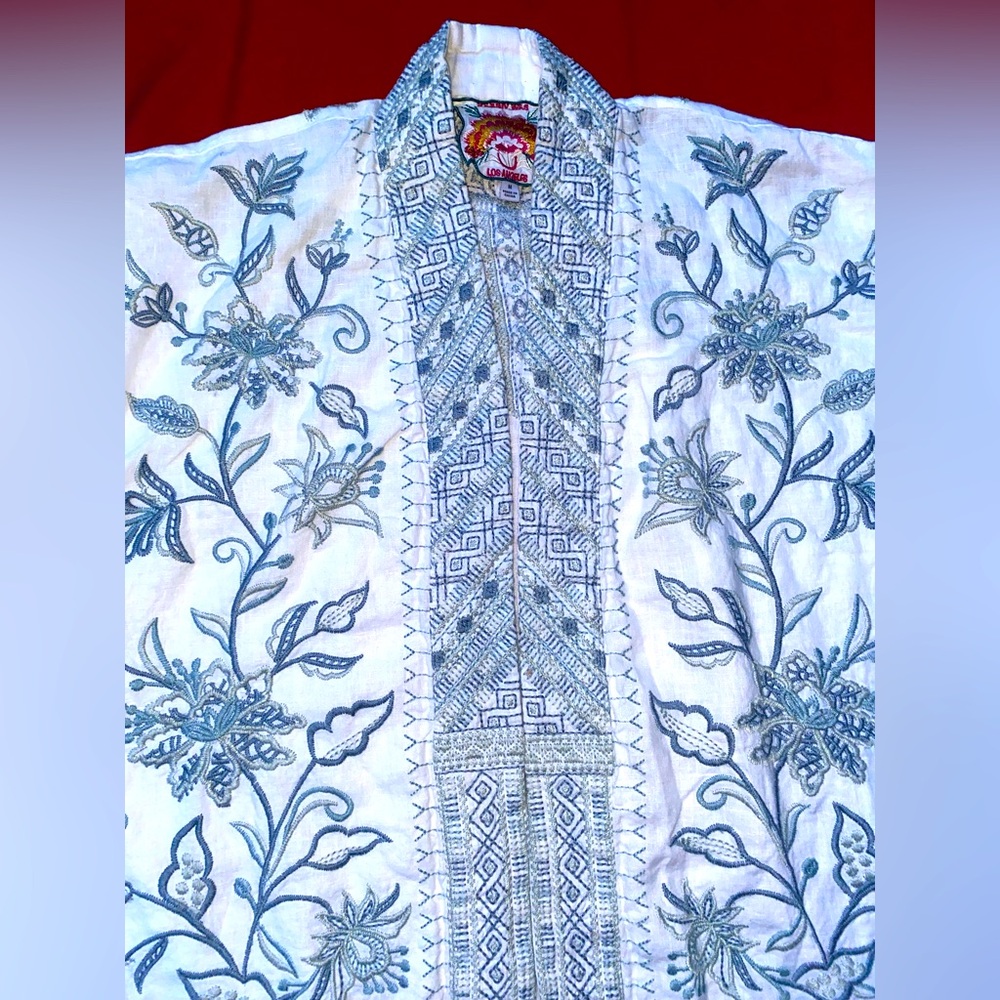 Rare Johnny Was Embroidered Linen Kimono - Picture 3 of 16